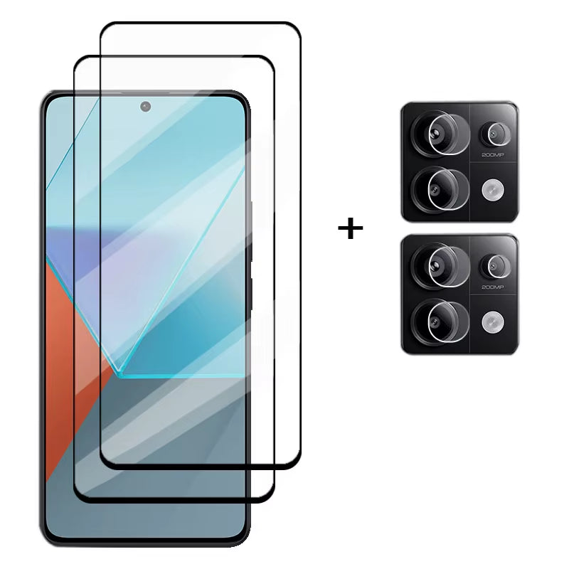 Upgrade Your Redmi Note 13 Pro with Our 6-in-1 Full Cover Tempered Glass Screen Protector! 📱✨