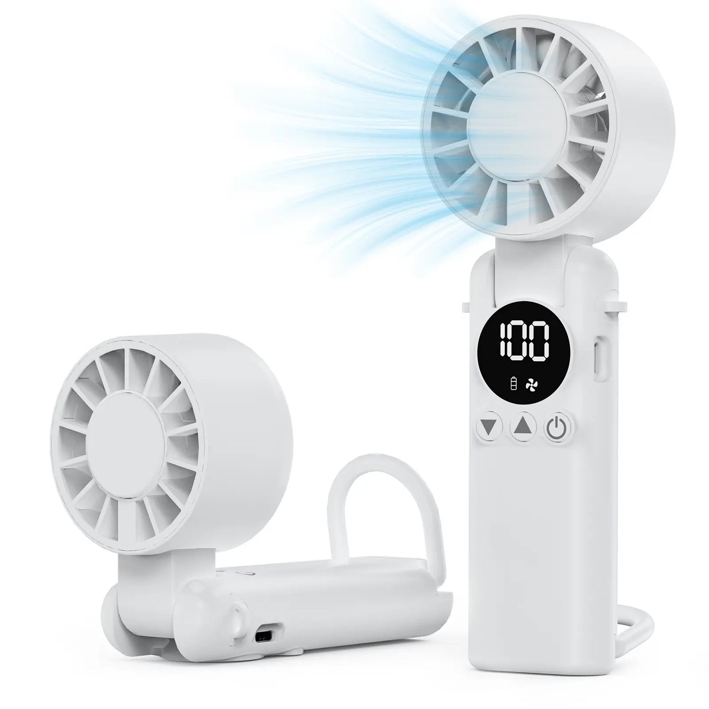 SINLEY Portable Handheld Turbo Fan, 199 Gear Wind, Battery Operated, up to 20 Working Hours, 3 in 1 Hand Fans with Air Turbo Tech Cooling Fan for Outdoor Activities, Travel