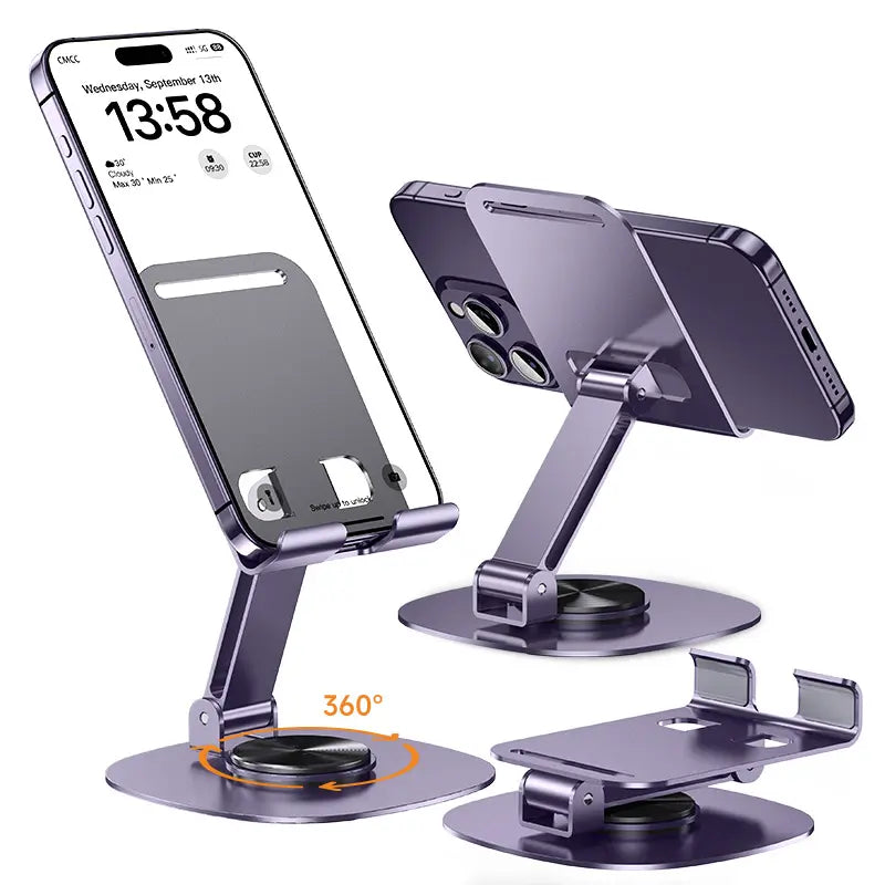 360-Degree Stable Cellphone & Tablet Mount, Adjustable Compact Phone Holder with Ultra-Strong Support, Portable Electronics Accessories