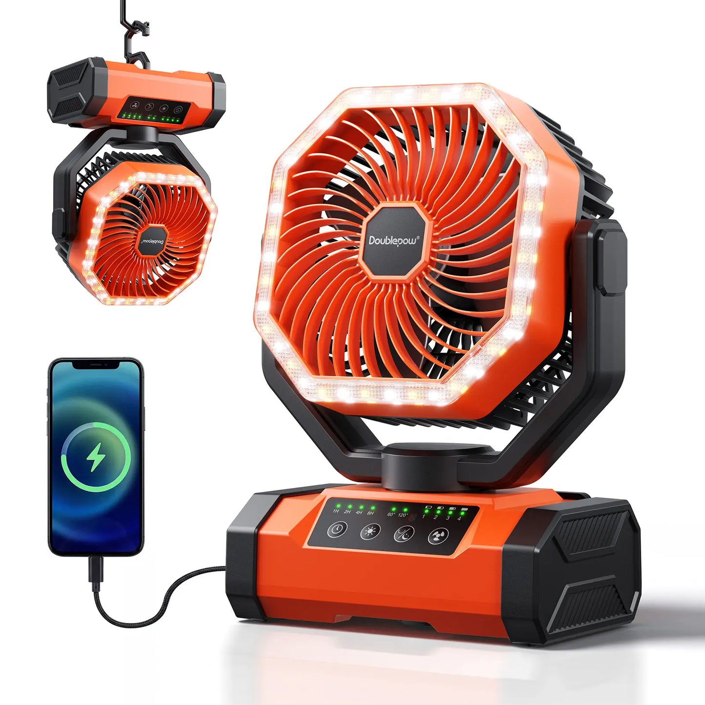 Doublepow Silent Whole Room Air Circulator Fan for Home, 3 Speed Settings, Adjustable Tilt, Removable Grill, 11 Inch, Powerful Airflow, Manual Control Dial, Quiet Fan for Bedroom, Black