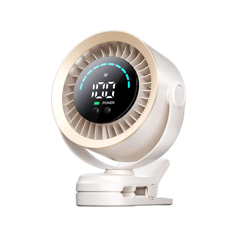 Clip-on fan for home office and travel cooling
