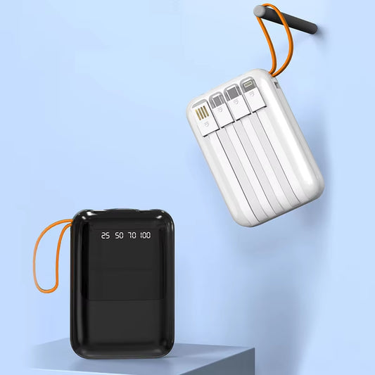 4-in-1 Mini Power Bank - Fast Charging Solution for iPhone and Xiaomi, Ideal for Portable Use