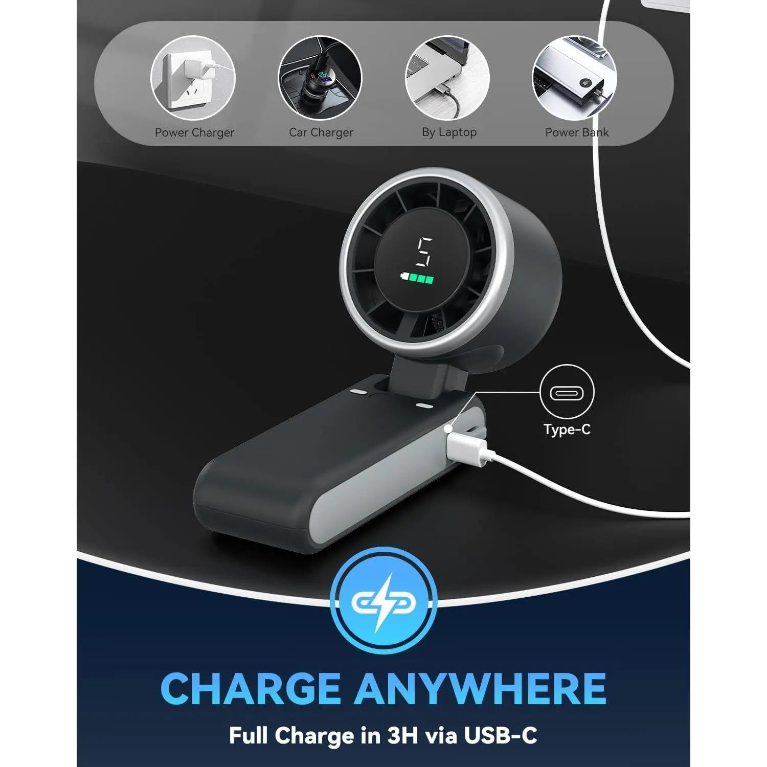 Turbo handheld fan for personal cooling