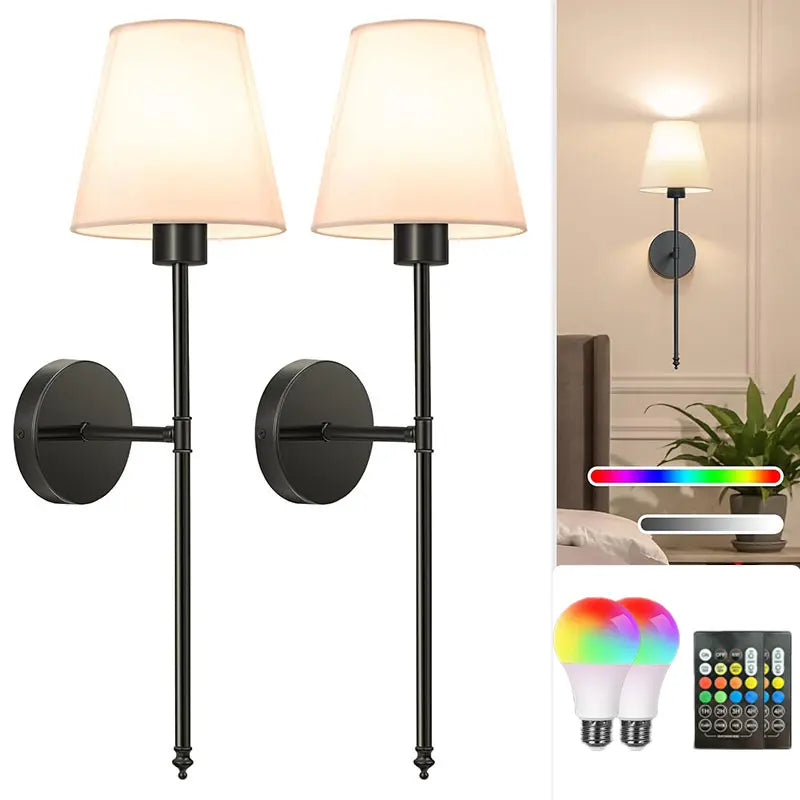 Silver Wall Mounted LED Sconce - Rechargeable, Wiring-Free, Dimmable RGB Bulb for Indoor Ambient Lighting in Living Spaces, Study, and Dining Areas