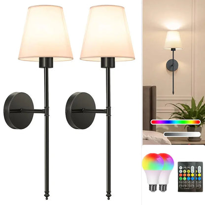 Silver Wall Mounted LED Sconce - Rechargeable, Wiring-Free, Dimmable RGB Bulb for Indoor Ambient Lighting in Living Spaces, Study, and Dining Areas