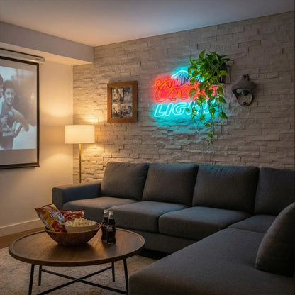 Beer Can LED Neon Sign - USB Powered Wall Decor for Home Bars, Garages, Man Caves, and Parties - Ideal Gift for Men