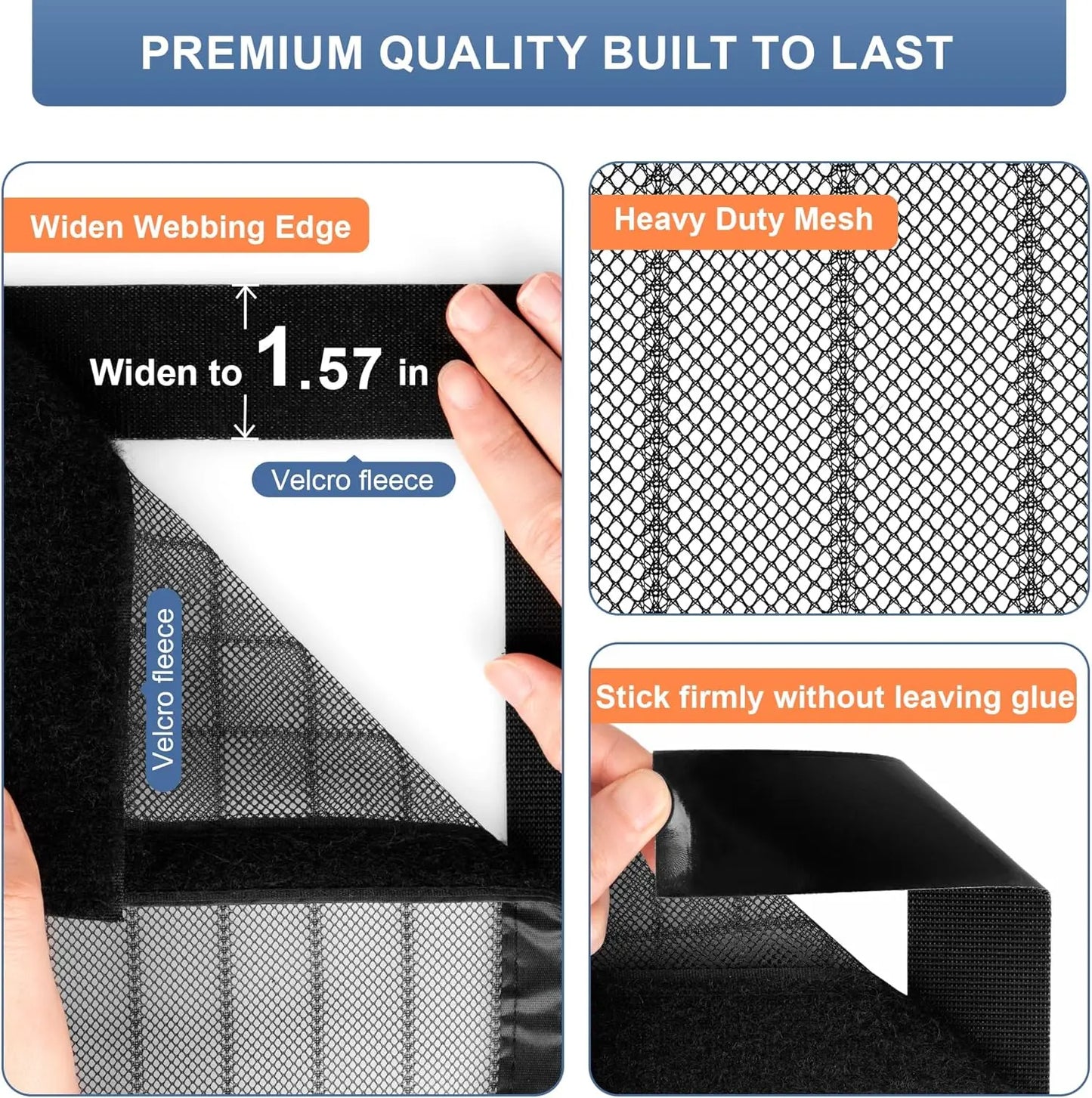 Mesh Magnetic Screen Door, Breathable Door Curtain, Outdoor Screen Fence, Easy to Install, Automattic Closure