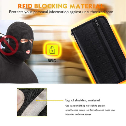 Multi-Pocket Fireproof Fireproof Faraday Privacy Bag, 1 Count EMP & RFID Blocking Bag, Anti-Tracking & Fireproof Key Fob Protector for Phones