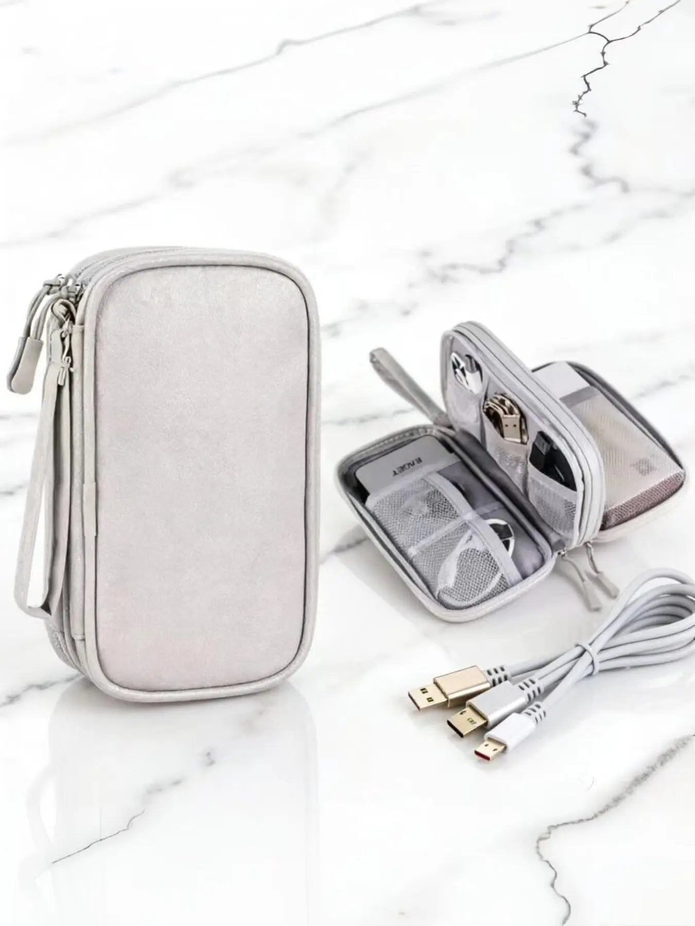 Digital Accessories Storage Bag, Electronics Travel Organizer, Compartments for Cables, Phone Cases, Wallets, Jewelry, Travel Organizer Bags