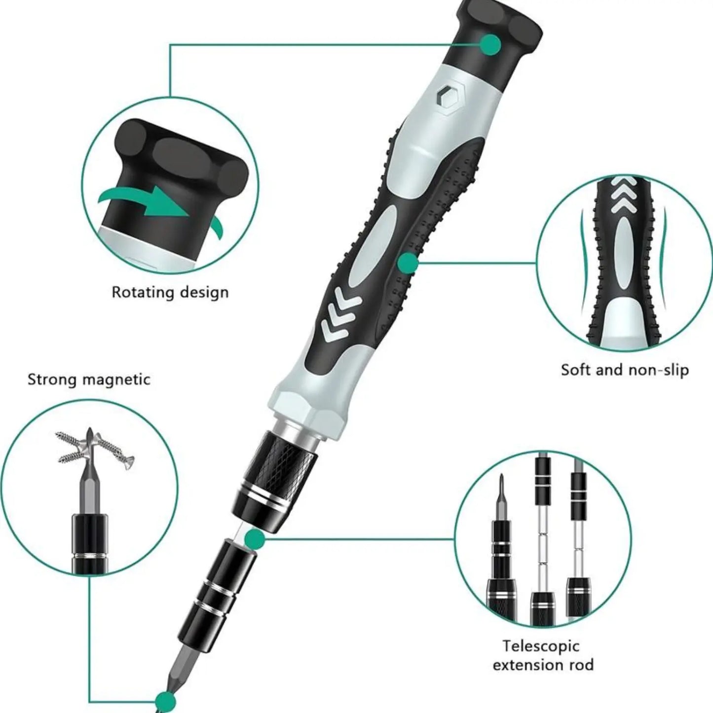 【Tiktokshopholidayhaul】132 in 1 Precision Screwdriver Hardware Set, Magnetic Screwdriver Tool Set with 108Pcs Bits, Multipurpose Screwdriver Tool Kit for Repairing Phone, Heavy Duty Industrial Tools, Precision Ratchet Screwdriver