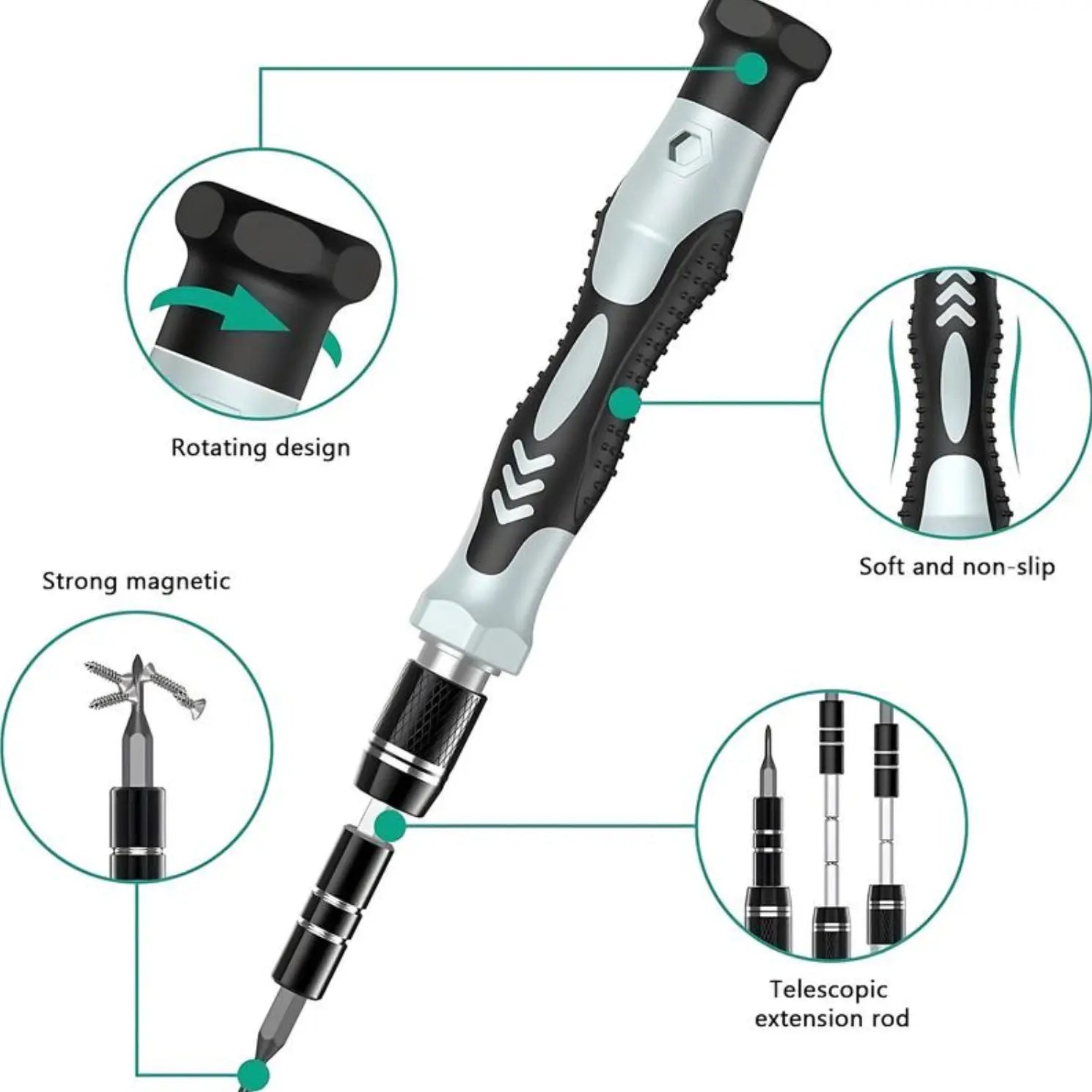 【Tiktokshopholidayhaul】132 in 1 Precision Screwdriver Hardware Set, Magnetic Screwdriver Tool Set with 108Pcs Bits, Multipurpose Screwdriver Tool Kit for Repairing Phone, Heavy Duty Industrial Tools, Precision Ratchet Screwdriver