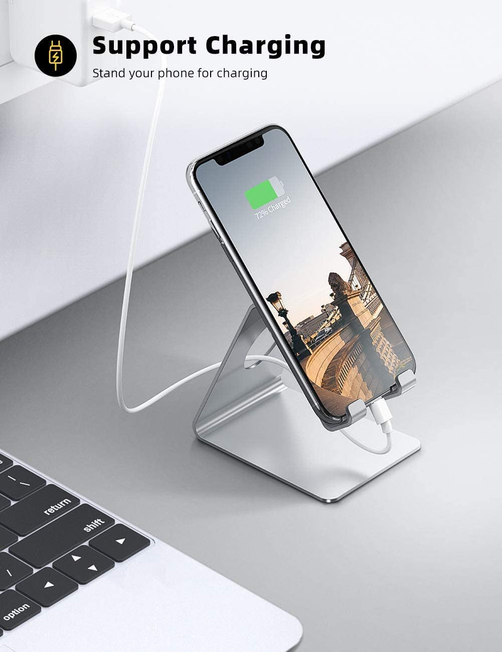 Stylish Cell Phone Stand for Enhanced Desk Organization - Compatible with All Smartphones