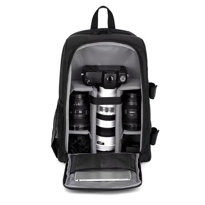 Stay Ready for Adventure with Our Waterproof DSLR Backpack - Perfect for Nikon & Canon Lovers! 📸🌧️ #CameraGear #PhotographyEssentials