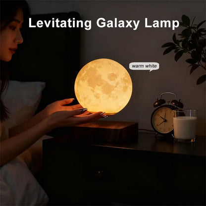 Magnetic Floating Moon Lamp - Levitating 3D Moon Night Light with 3 Color Modes, Spins Freely in Air, Cool Tech Gadget for Home Office Desk Decor, Bedroom Night Light, Unique Gift for Women, Kids, Birthday, Christmas