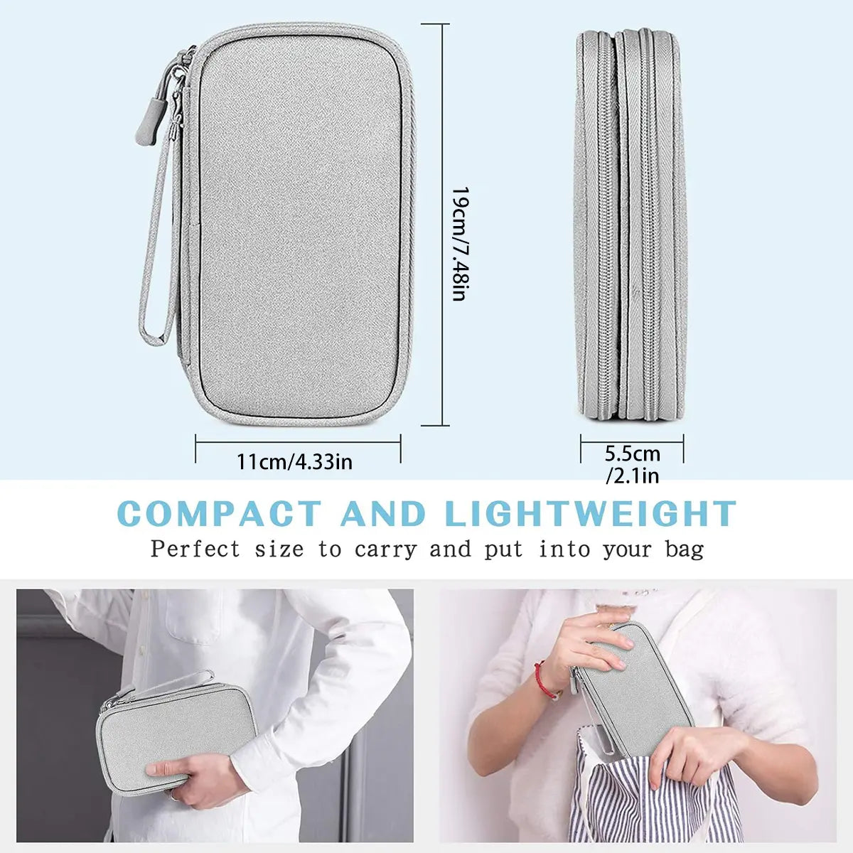 Electronics Travel Organizer,Portable Waterproof Electronic Travel Storage Bag for Small Charging Cord Storage,Charger,Small Electronics,Sd Card Etc,For Travel,Business