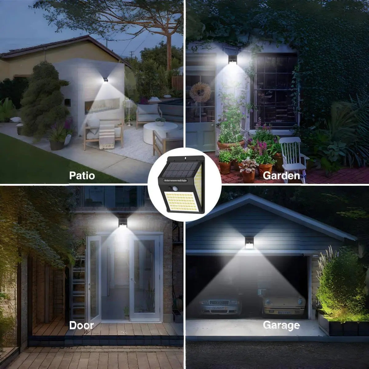 140-LED Solar Security Lights for Outdoor Use, 270° Wide-Angle Waterproof Solar-Powered Durable Wall Lights with 3 Modes, Ideal for Garden, Fence, Door and Yard