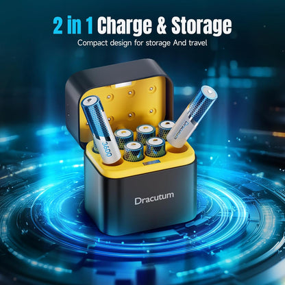 Rechargeable Lithium AA Batteries 8-Pack with Charger, 1.5V 3600Mwh Long Lasting Double a Battery for Blink Camera, Xbox Controller, Trail Camera, Smart Lock, Toys