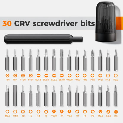 【Fathersdaygift】Vmyth 31-In-1 Precision Screwdriver Set, Magnetic S2 Steel Torx Bit Kit for Electronics Repair, Mini Portable Small Screwdriver for Iphone, Laptop, PS5, Switch ,Tool Kit Set Sethome Repair Tool Box Summervibes