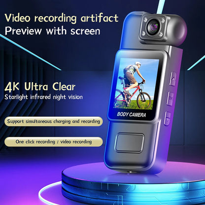4K Wifi Mini Camera Ultra HD Portable Digital Video Recorder with Infrared Night Vision for Police Bodycam Sports DV and Riding