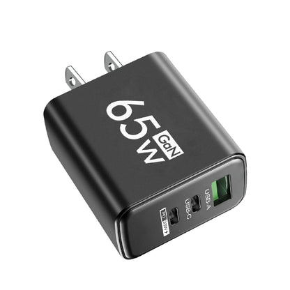 Power Up Anywhere! ⚡️ 65W Gan USB C Fast Charger - 3-in-1 Multi-Port Quick Charge for iPhone, Samsung, Xiaomi & More! 🌍🔌 #TravelCharger #FastCharging