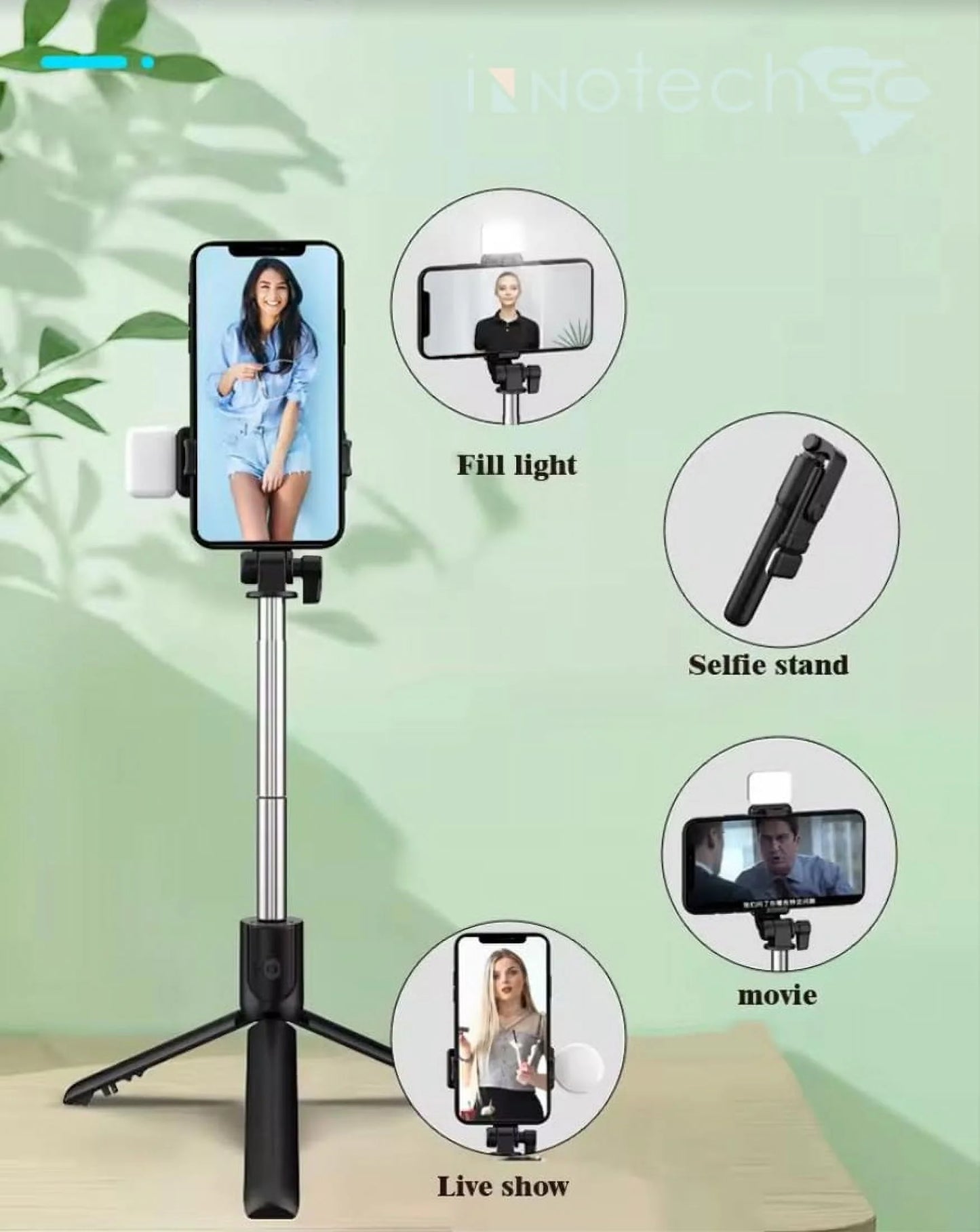 Capture the Perfect Shot! 📸✨ 27'' Selfie Stick Tripod with Light & Wireless Remote - Perfect for iPhone 15 Pro Max/15/14/13 & Samsung Android! #SelfieGameStrong