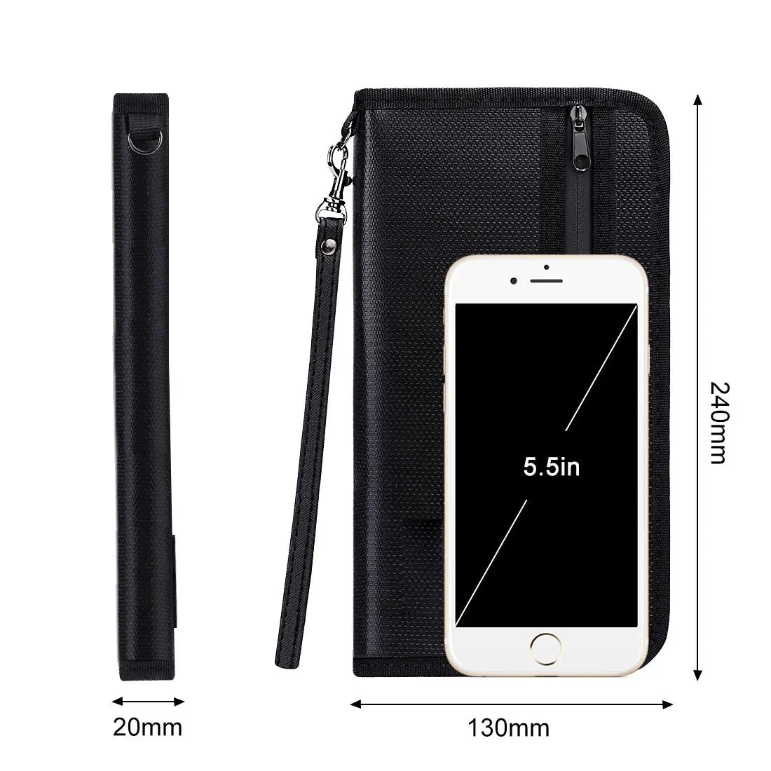 Multi-Pocket Fireproof Fireproof Faraday Privacy Bag, 1 Count EMP & RFID Blocking Bag, Anti-Tracking & Fireproof Key Fob Protector for Phones
