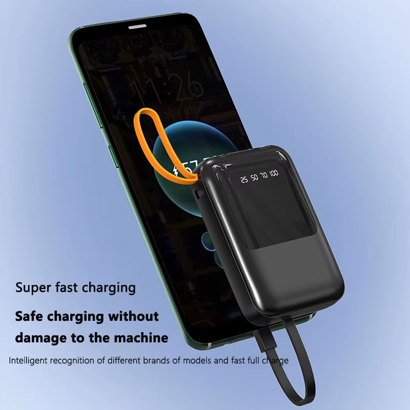 4-in-1 Mini Power Bank - Fast Charging Solution for iPhone and Xiaomi, Ideal for Portable Use