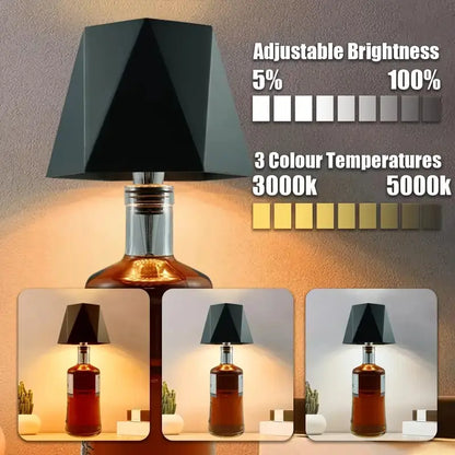 Diamond Style Cordless Touch Lamp with USB Rechargeable Feature, RGB and Dual Color Modes, Stepless Dimming, Ideal for Bedroom, Living Room, Bar, and Restaurant Use.