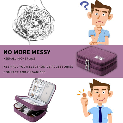 Stay organized on the go with our stylish Purple Travel Cable Organizer Bag! Perfect for all your electronic accessories like chargers, cords, and more! #TravelEssentials #Organization