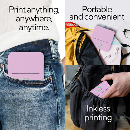 CTP500 Wireless Mini Inkless Thermal Printer and Label Maker - Ideal for Android and iOS Users in Elegant Purple