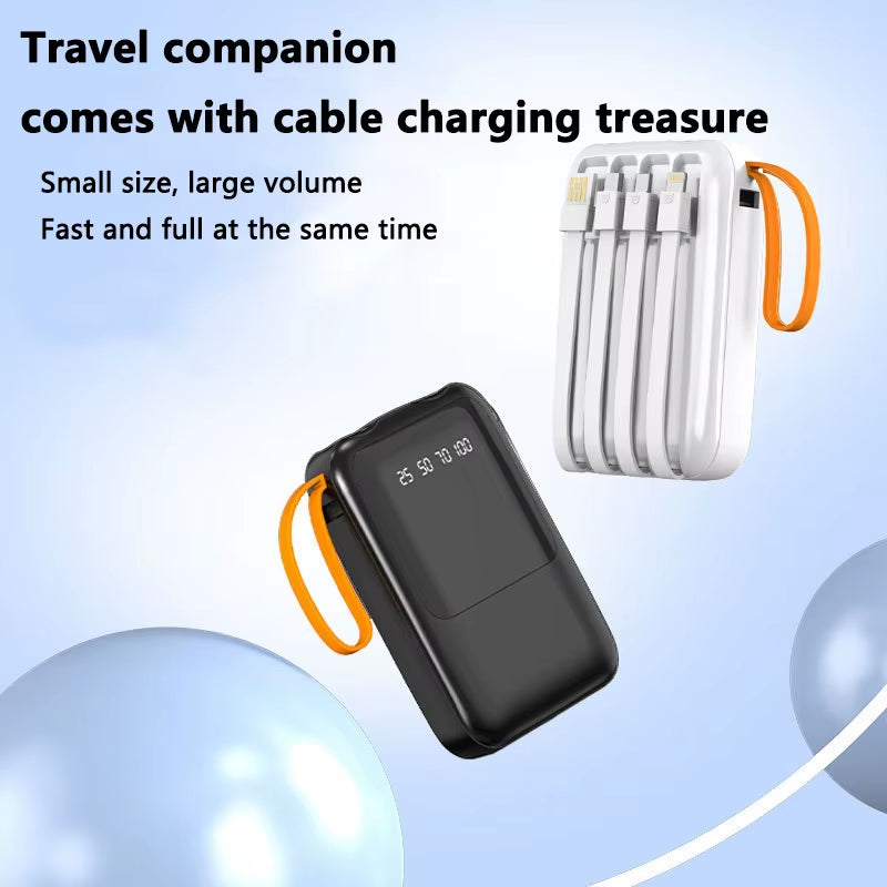 4-in-1 Mini Power Bank - Fast Charging Solution for iPhone and Xiaomi, Ideal for Portable Use