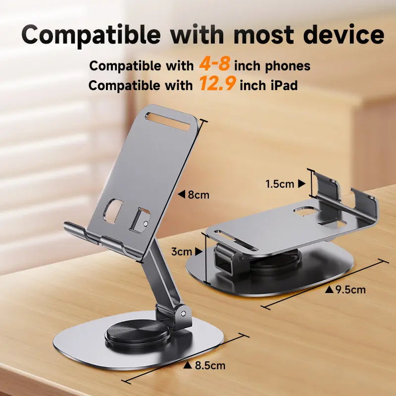 360-Degree Stable Cellphone & Tablet Mount, Adjustable Compact Phone Holder with Ultra-Strong Support, Portable Electronics Accessories