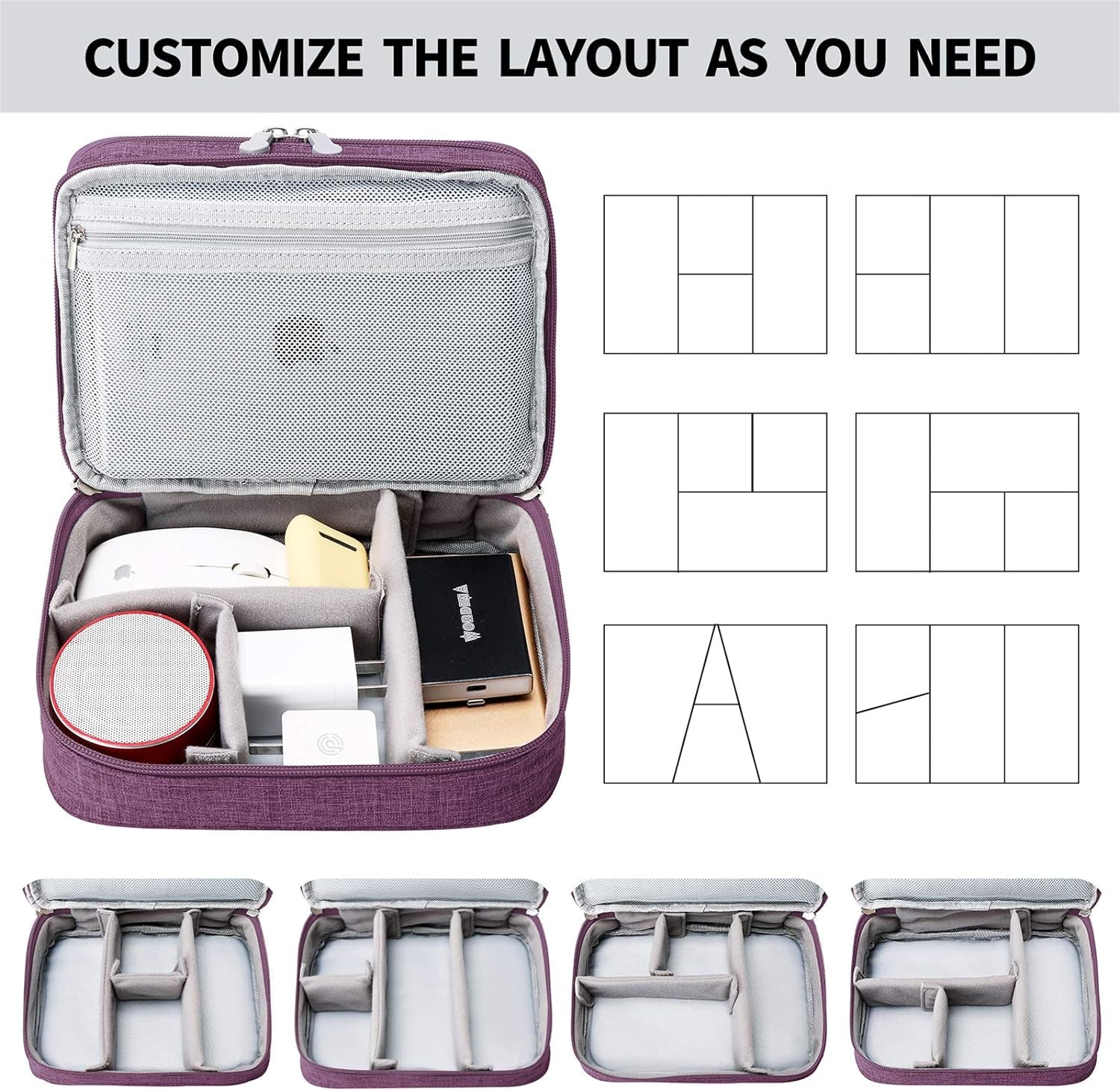 Stay organized on the go with our stylish Purple Travel Cable Organizer Bag! Perfect for all your electronic accessories like chargers, cords, and more! #TravelEssentials #Organization