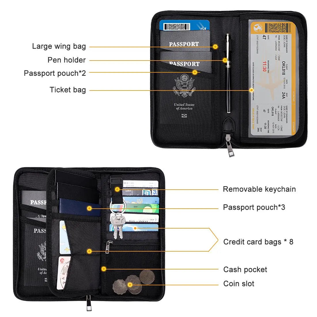 Multi-Pocket Fireproof Fireproof Faraday Privacy Bag, 1 Count EMP & RFID Blocking Bag, Anti-Tracking & Fireproof Key Fob Protector for Phones