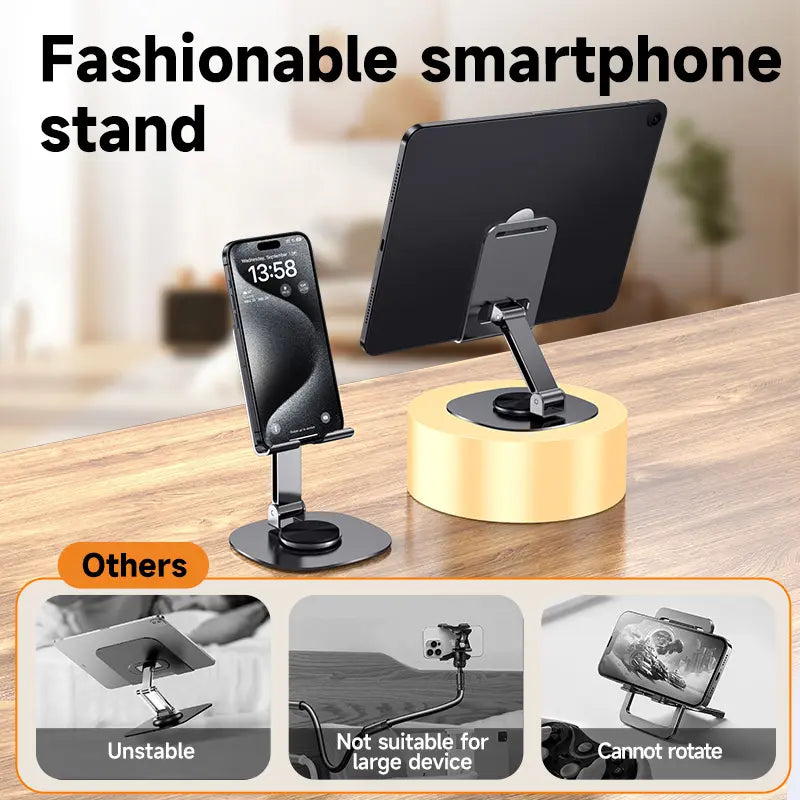 360-Degree Stable Cellphone & Tablet Mount, Adjustable Compact Phone Holder with Ultra-Strong Support, Portable Electronics Accessories