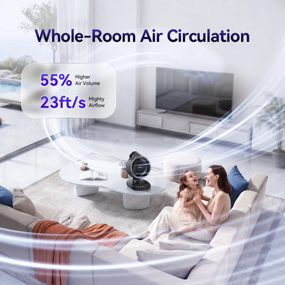 Doublepow Silent Whole Room Air Circulator Fan for Home, 3 Speed Settings, Adjustable Tilt, Removable Grill, 11 Inch, Powerful Airflow, Manual Control Dial, Quiet Fan for Bedroom, Black