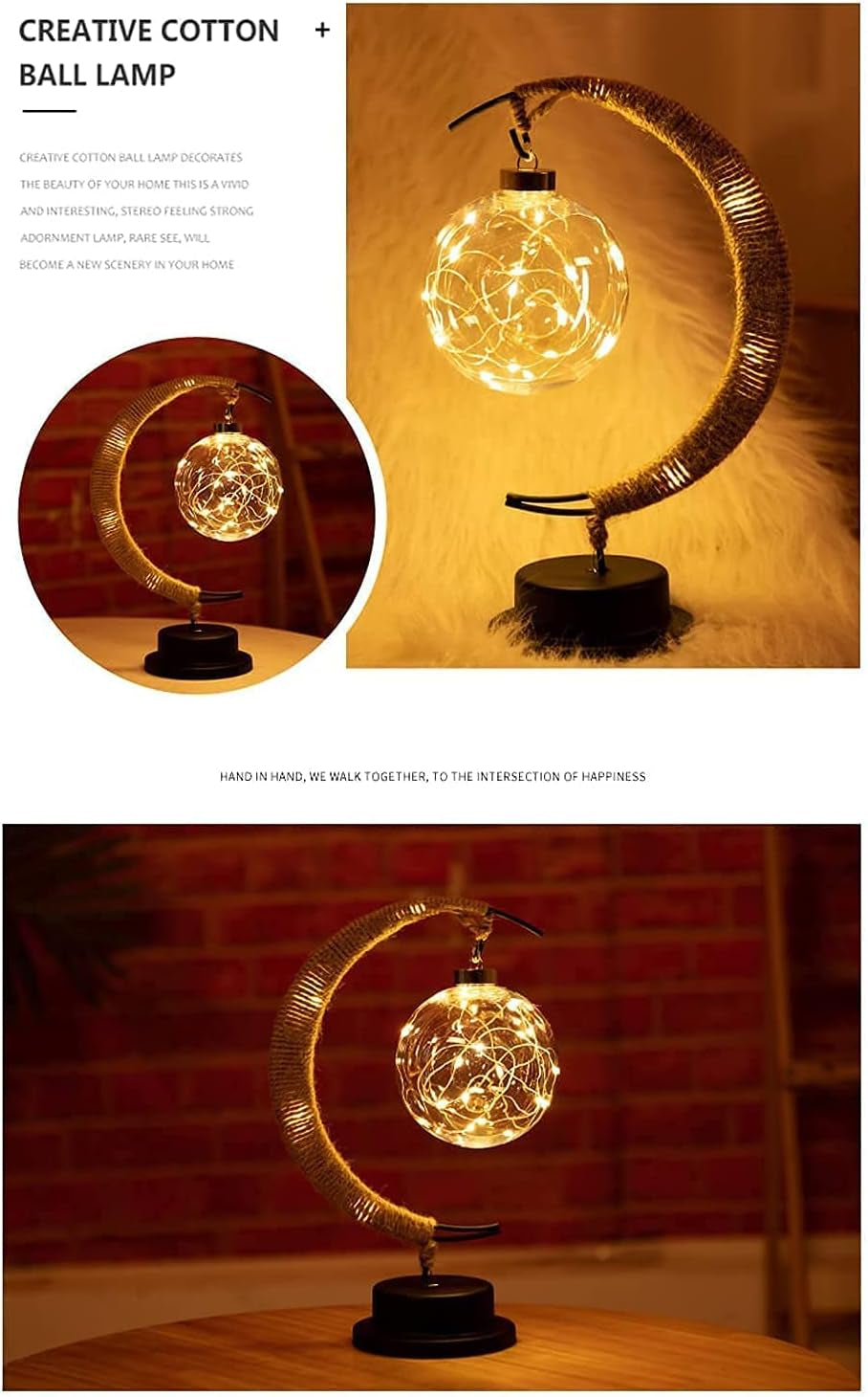LED Moon Lamp - USB-Powered Crescent Moon Tabletop Ambient Light for Bedroom and Nursery Decor | Ideal Romantic Gift for Birthdays and Christmas