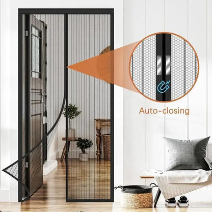 Mesh Magnetic Screen Door, Breathable Door Curtain, Outdoor Screen Fence, Easy to Install, Automattic Closure