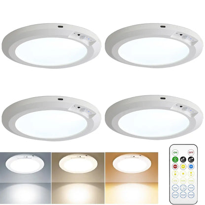 Rechargeable Wireless Sensor Ceiling Light with Remote Control and USB Charging for Versatile Indoor and Outdoor Use