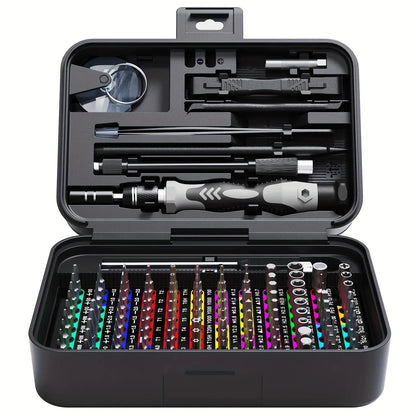 【Tiktokshopholidayhaul】132 in 1 Precision Screwdriver Hardware Set, Magnetic Screwdriver Tool Set with 108Pcs Bits, Multipurpose Screwdriver Tool Kit for Repairing Phone, Heavy Duty Industrial Tools, Precision Ratchet Screwdriver