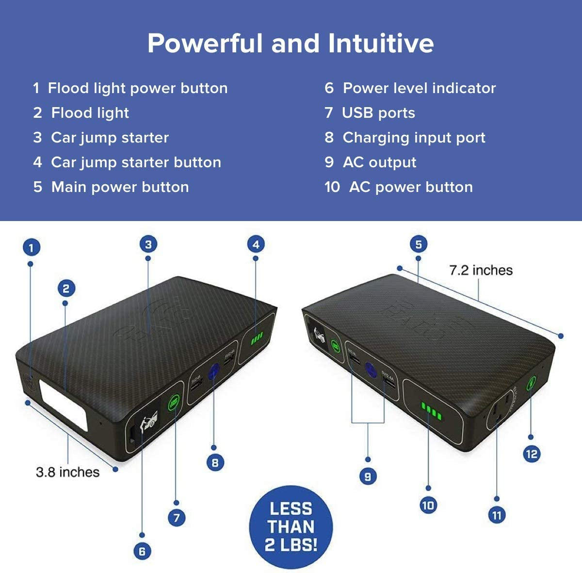 Bolt Wireless Laptop Power Bank - 44400mAh Portable Charger and Car Jump Starter in Rose Gold