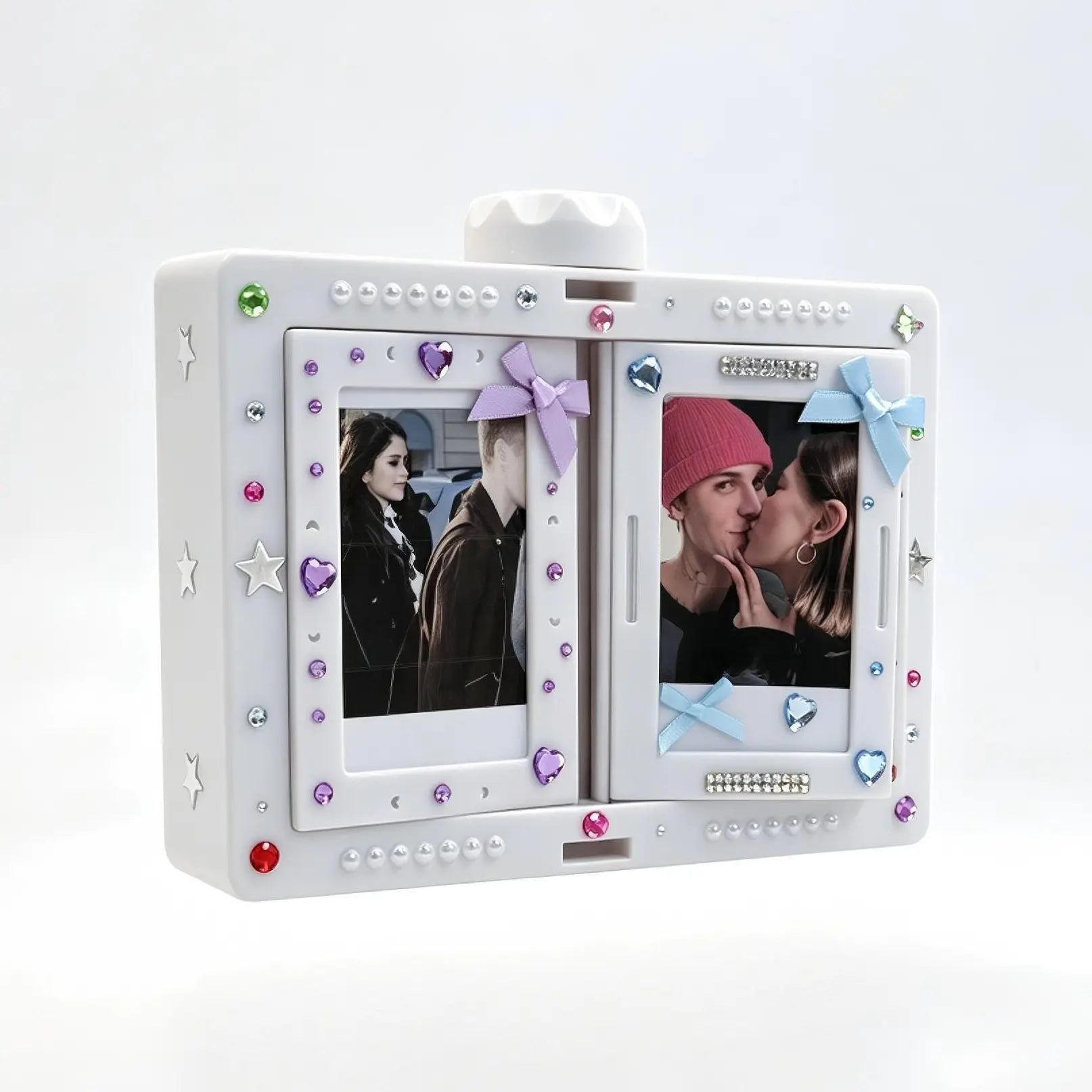 Rotating Film Frame Flip Album - 24-Item Capacity, DIY Display Holder, Card & Desktop Decor, Ideal Gift for Collectors