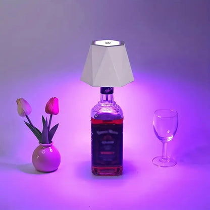 Diamond Style Cordless Touch Lamp with USB Rechargeable Feature, RGB and Dual Color Modes, Stepless Dimming, Ideal for Bedroom, Living Room, Bar, and Restaurant Use.
