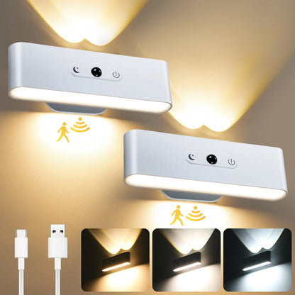 Rechargeable Wireless Wall Light with Remote and Touch Control, 360° Adjustable, Three Color Temperatures for Contemporary Home Decor