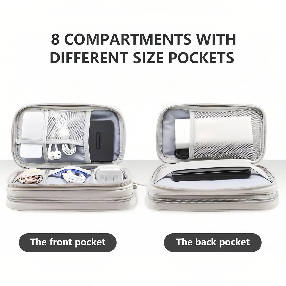Electronics Travel Organizer,Portable Waterproof Electronic Travel Storage Bag for Small Charging Cord Storage,Charger,Small Electronics,Sd Card Etc,For Travel,Business