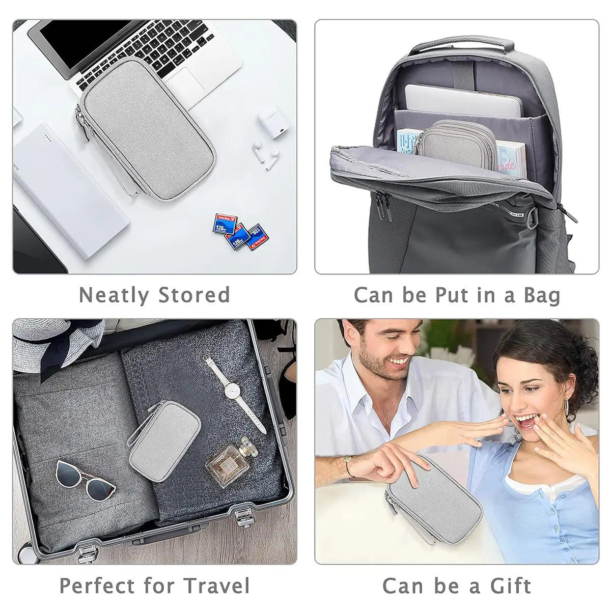 Electronics Travel Organizer,Portable Waterproof Electronic Travel Storage Bag for Small Charging Cord Storage,Charger,Small Electronics,Sd Card Etc,For Travel,Business