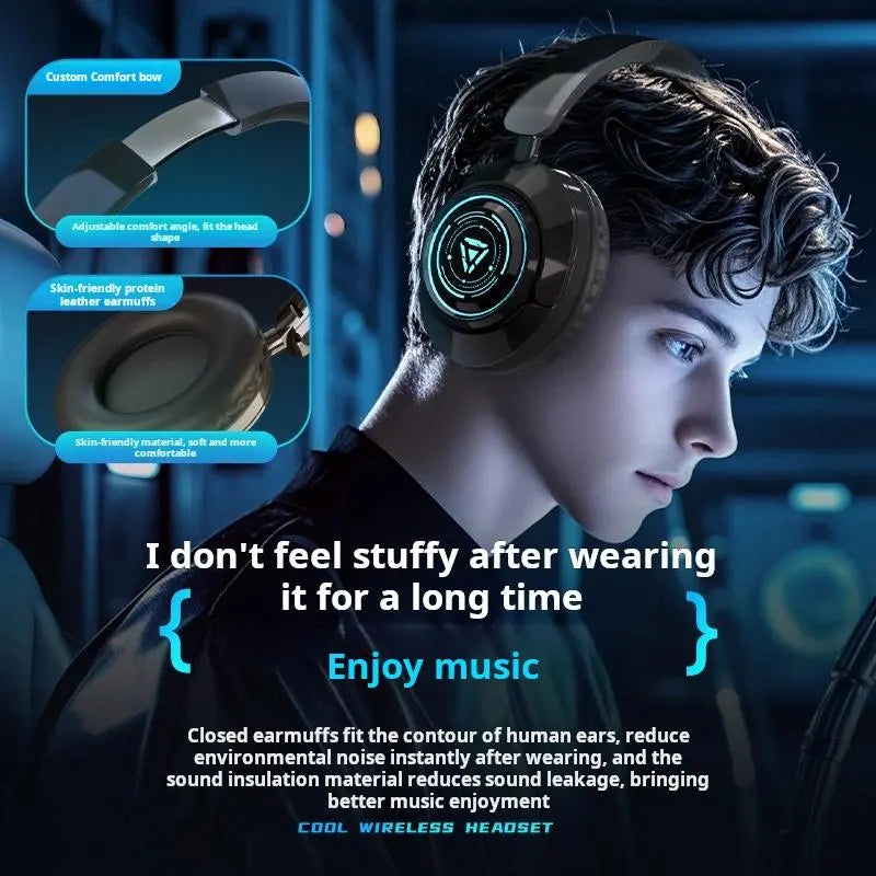 Wireless E-Sports Foldable Bluetooth Headphones over Ear, Wireless Headset for Gaming, Phones, Computers, Electronics Audio Headphone