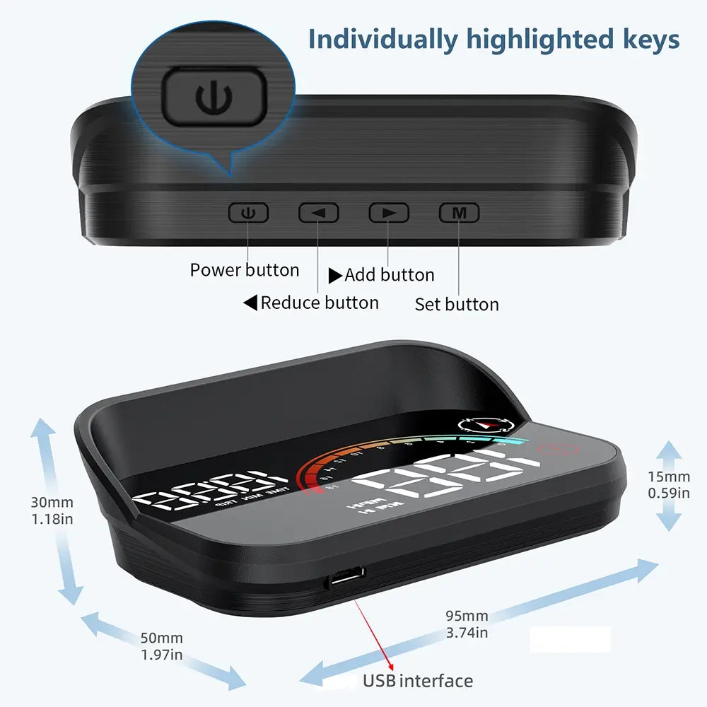 USB GPS Car Head-Up Display, Automatic Speedometer, Windshield Warning Accessories, Safe Driving, Innovative Automotive Electronics, Dashboard