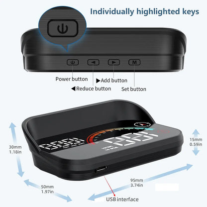 USB GPS Car Head-Up Display, Automatic Speedometer, Windshield Warning Accessories, Safe Driving, Innovative Automotive Electronics, Dashboard