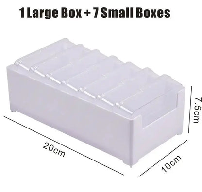 Homenhome 8-Pack Polypropylene Storage Organizer Box Set - 7-In-1 Compact Transparent Plastic Boxes (20X10X7.5Cm) for Tangle-Free Cord Management, Desk Tidy in Home & Office